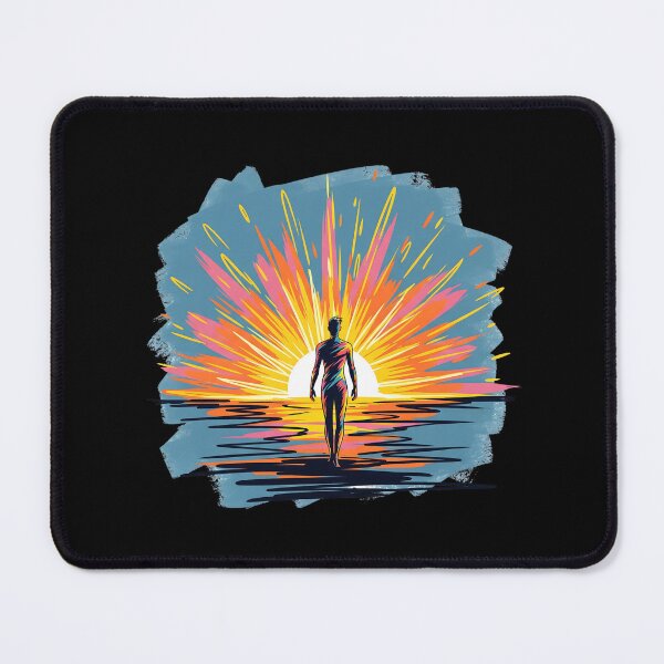 Item preview, Abstract Sunrise Journey – Stylized Human Figure with Brush Texture designed and sold by Dino-Lune.