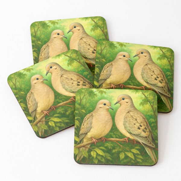 Item preview, Mourning Dove Pair — Peaceful Nature Scene designed and sold by Myra365Art.