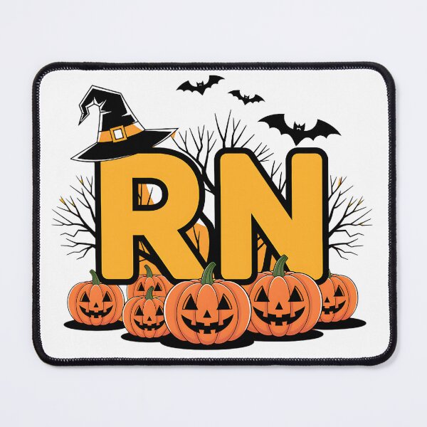 Item preview, RN - Halloween - With bats, pumpkins, scary tree, and witches hat designed and sold by Qtique.