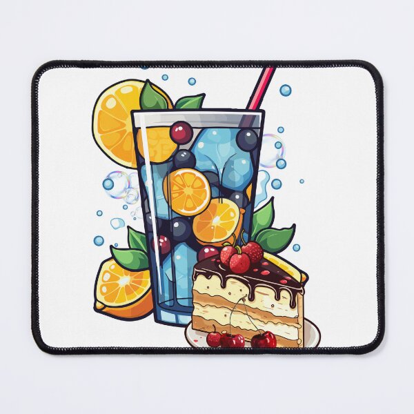 Item preview, Refreshing Fruit Drink and Cake Dessert Illustration designed and sold by yuki-hana.