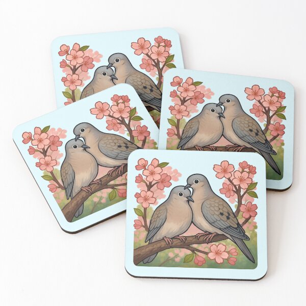 Item preview, Mourning Doves with Cherry Blossoms — Peaceful Spring Design designed and sold by Myra365Art.