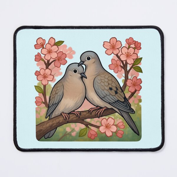 Item preview, Mourning Doves with Cherry Blossoms — Peaceful Spring Design designed and sold by Myra365Art.