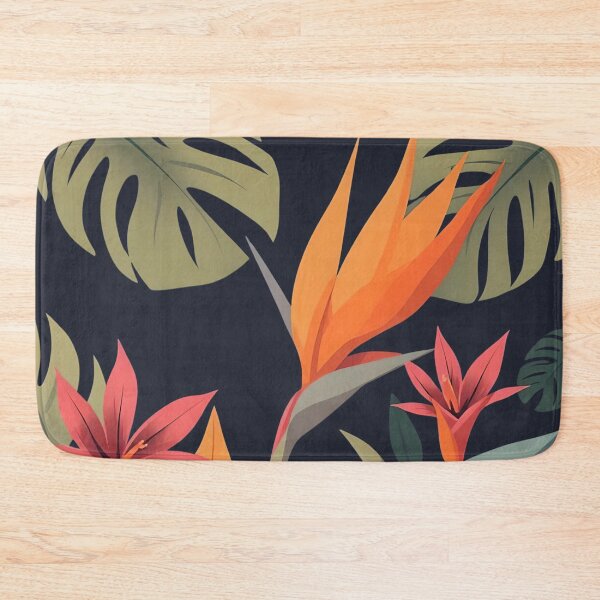 Item preview, Tropical Flowers and Leaves with Purple Background designed and sold by Ciervo Primavera.