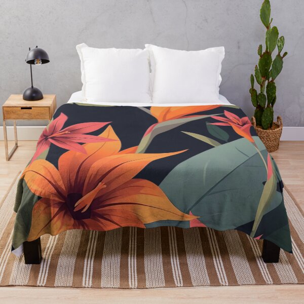 Item preview, Tropical Flowers and Leaves with Purple Background designed and sold by Ciervo Primavera.