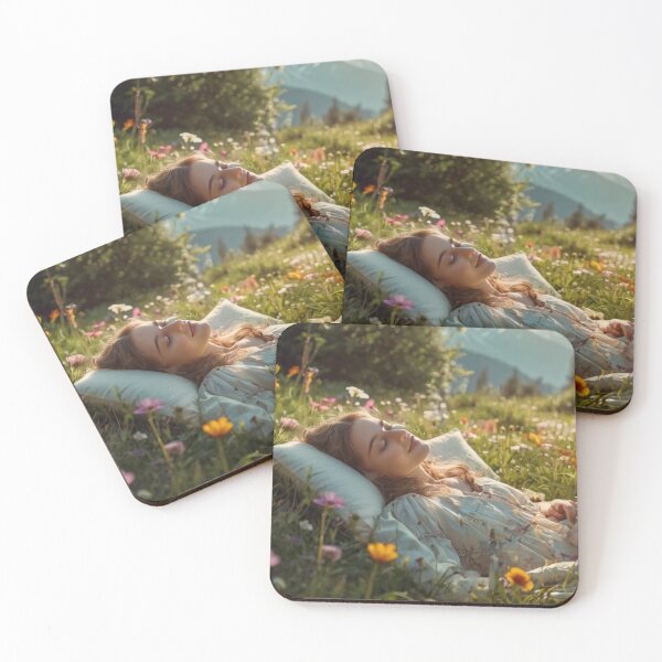 Item preview, Dreaming Victorian Lady Among Flowers and Mountains designed and sold by BlareBlare.