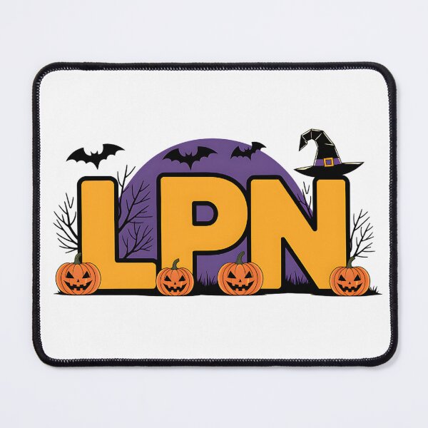 Item preview, LPN - Halloween - with bats, pumpkins, witches hat, and spooky trees designed and sold by Qtique.