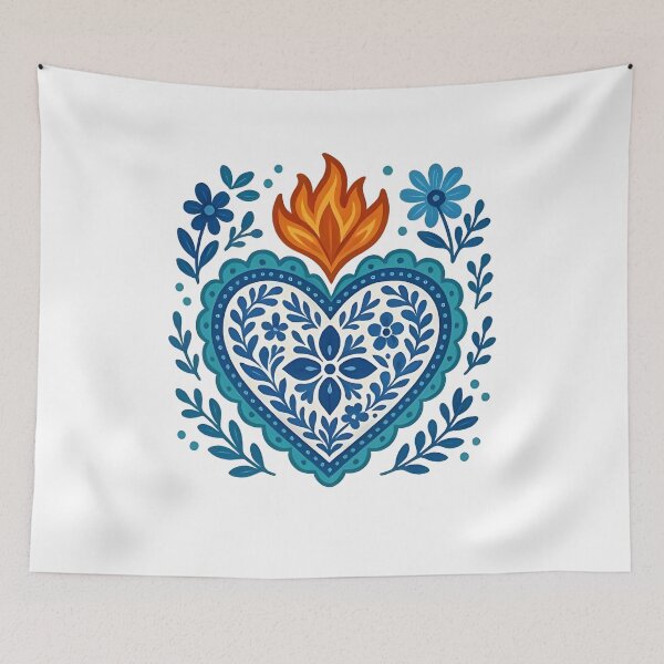 Item preview, Colorful Mexican Talavera Heart designed and sold by Felixlagerfeld.
