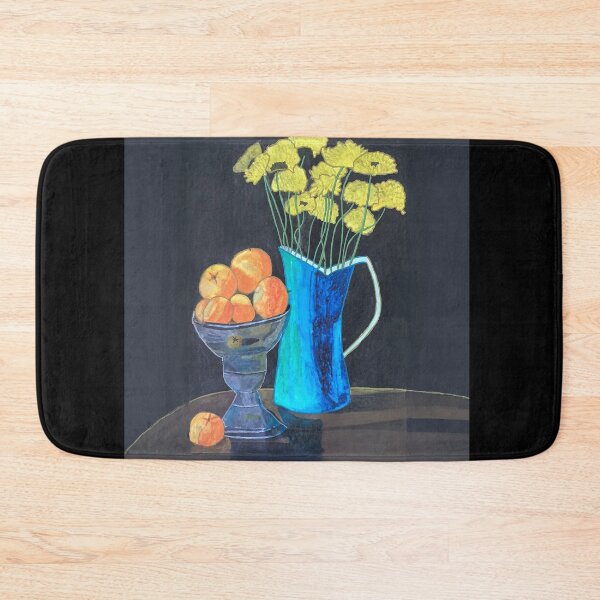 Artikelvorschau, Stillleben – Blumenvase und Früchte auf einem Tisch – Aquarell auf Papier entworfen und verkauft von Svasti Arts and Designs.