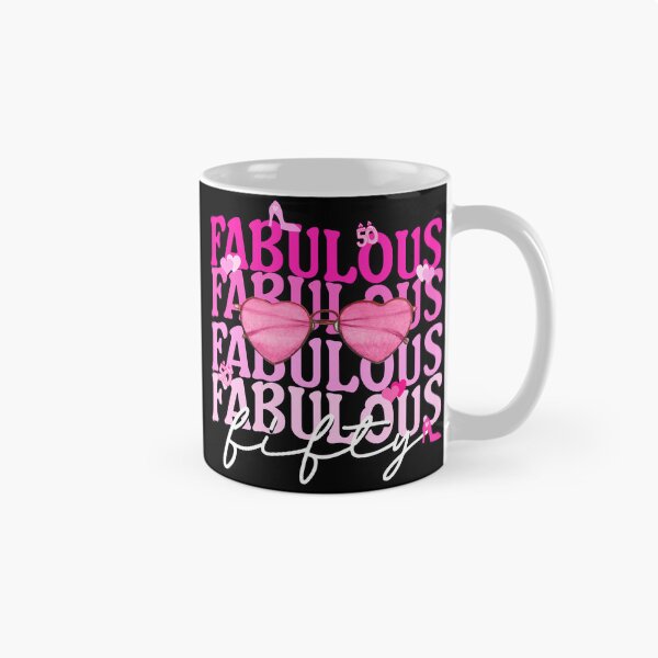 Item preview, Fifty and Fabulous Pink Heart Sunglasses Birthday Design designed and sold by Grade A Gifts.