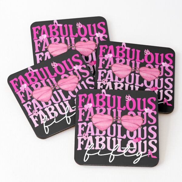 Item preview, Fifty and Fabulous Pink Heart Sunglasses Birthday Design designed and sold by Grade A Gifts.