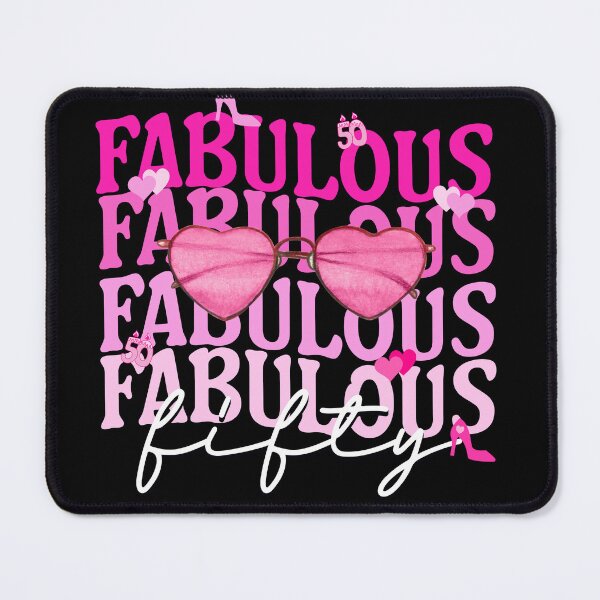 Item preview, Fifty and Fabulous Pink Heart Sunglasses Birthday Design designed and sold by Grade A Gifts.