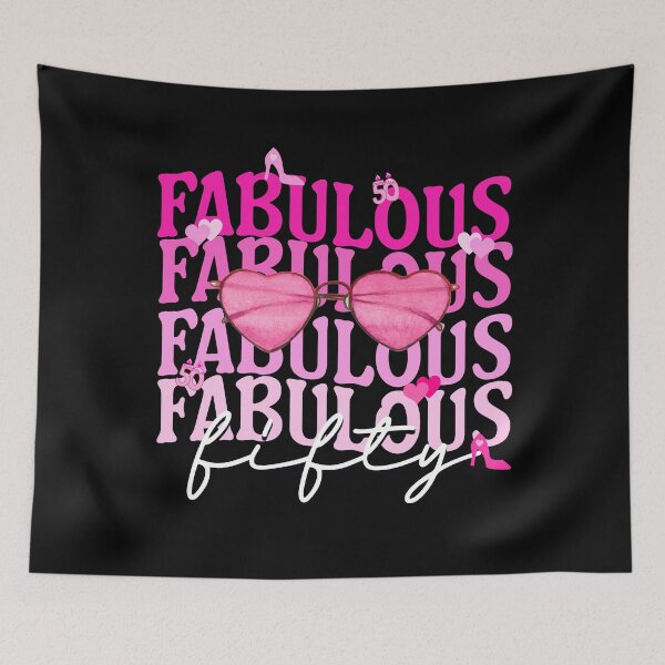 Item preview, Fifty and Fabulous Pink Heart Sunglasses Birthday Design designed and sold by Grade A Gifts.