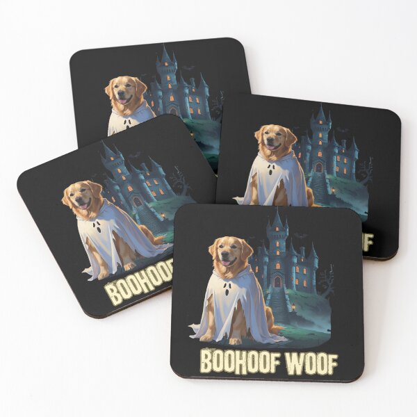 Item preview, Golden  Ghostretriever with tagline Boohoof Woof designed and sold by WildPawPrint.