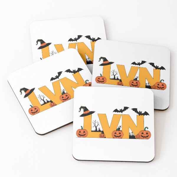 Item preview, LVN - Halloween - with witches hat, bats, pumpkin and cemetery designed and sold by Qtique.