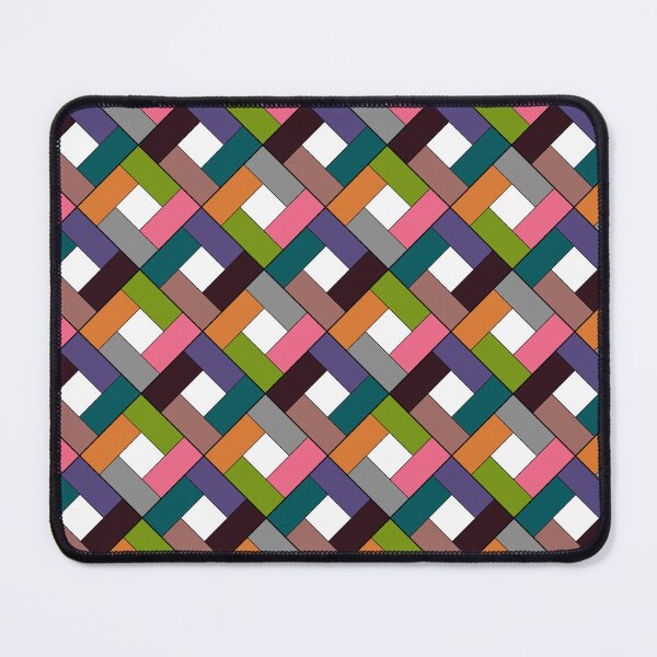 Item preview, Geometric patchwork plaid made of multicolored patches designed and sold by fuzzyfox.