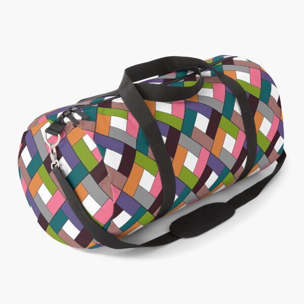 Item preview, Geometric patchwork plaid made of multicolored patches designed and sold by fuzzyfox.