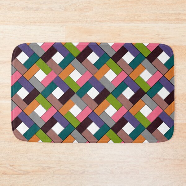 Item preview, Geometric patchwork plaid made of multicolored patches  designed and sold by fuzzyfox.
