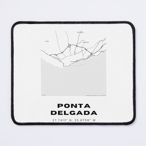 Item preview, Ponta Delgada Map Print – Portugal Azores Coordinates Minimalist Wall Art designed and sold by RM-Journey.