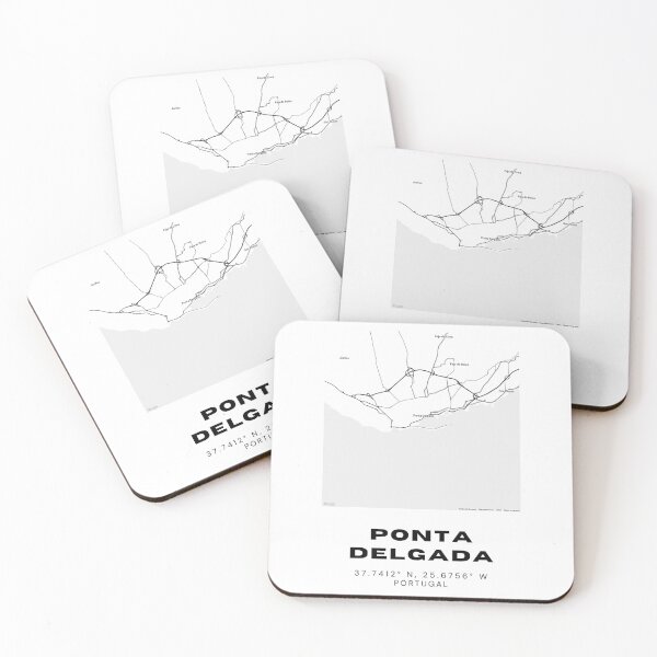 Item preview, Ponta Delgada Map Print – Portugal Azores Coordinates Minimalist Wall Art designed and sold by RM-Journey.