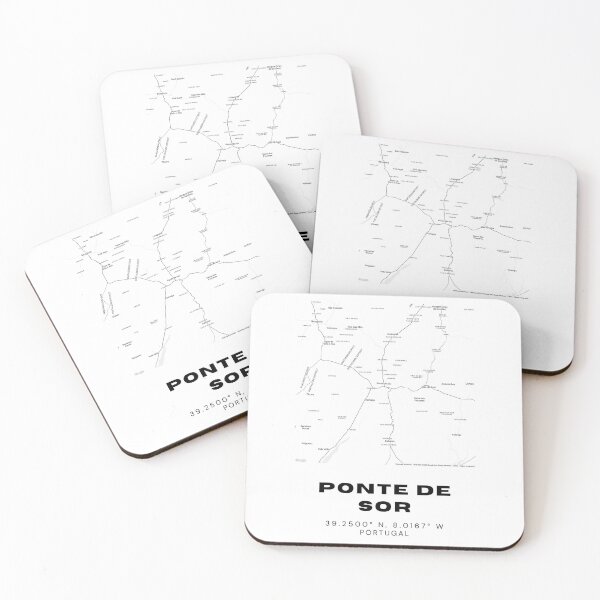 Item preview, Ponte de Sor Portugal Map Poster – Coordinates Minimalist Travel Art designed and sold by RM-Journey.