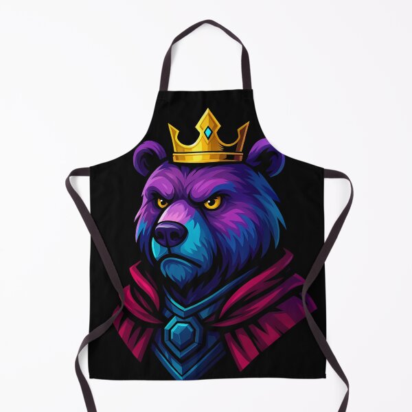Item preview, Majestic Royal Bear King Wearing Golden Crown and Red Cloak in Vibrant Fantasy Style Fierce Animal Artwork designed and sold by Mimoshi ⭐⭐⭐⭐⭐.