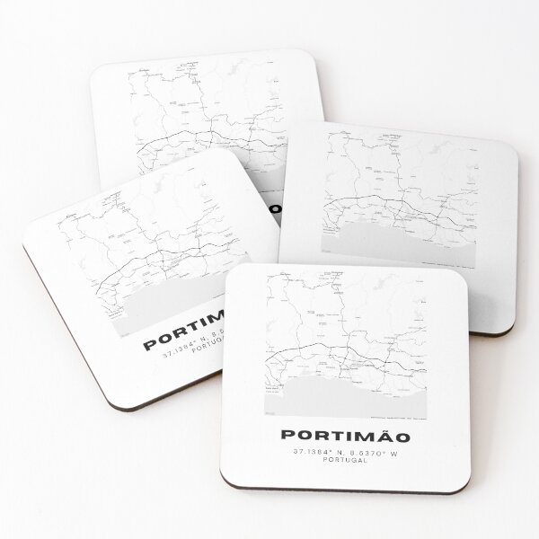 Item preview, Portimão Portugal Map Poster – Coordinates Minimalist Black & White Wall Art designed and sold by RM-Journey.