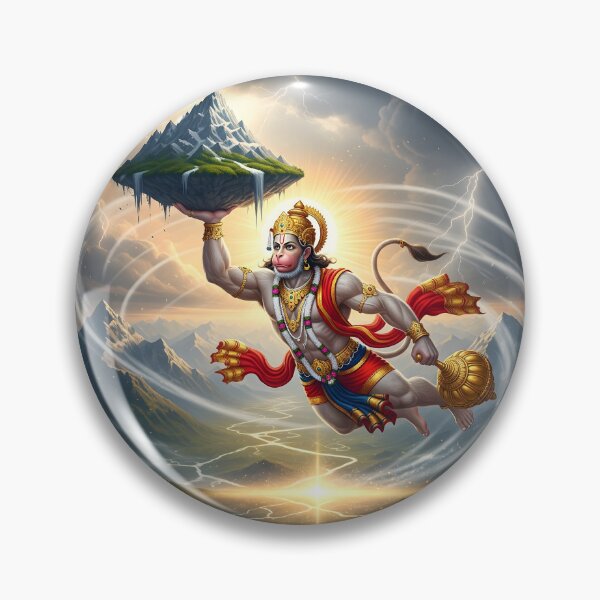Item preview, Lord Hanuman Carrying Sanjeevni Parvat  Hindu God Art by SoberSips designed and sold by SoberSips.