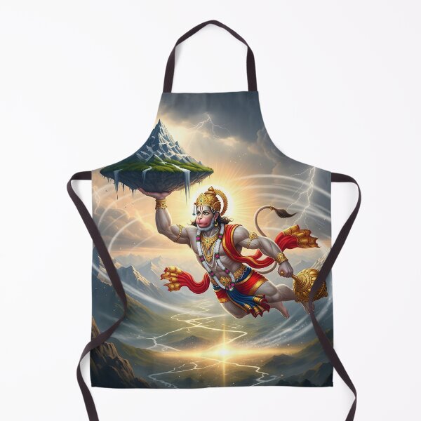 Item preview, Lord Hanuman Carrying Sanjeevni Parvat Hindu God Art by SoberSips designed and sold by SoberSips.