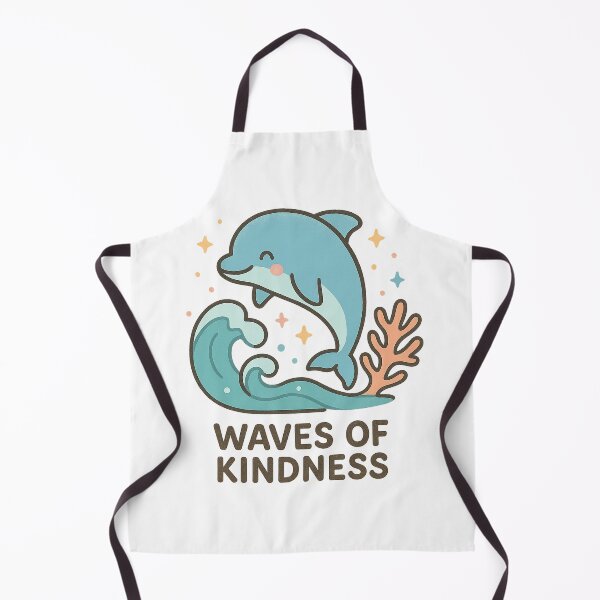 Item preview, Kawaii Dolphin Ocean Design – Waves of Kindness Quote designed and sold by Dream Machine.
