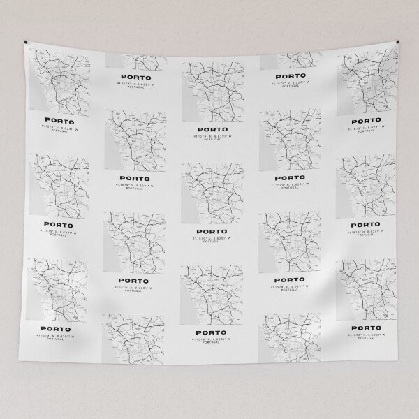Item preview, Porto Portugal Map Art – Minimalist Coordinates Black & White City Print designed and sold by RM-Journey.