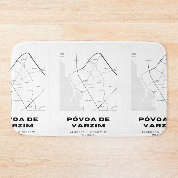 Item preview, Póvoa de Varzim Portugal Map Print – Minimalist Coordinates Black & White Poster designed and sold by RM-Journey.