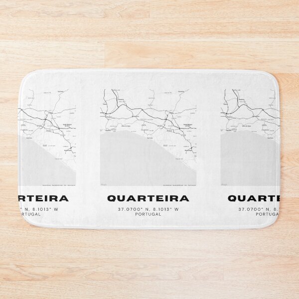 Item preview, Quarteira Map Art – Portugal Coordinates Minimalist Black & White Print designed and sold by RM-Journey.