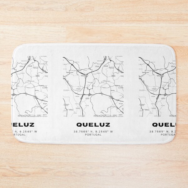 Item preview, Queluz Portugal Map Print – Minimalist Coordinates Black & White Poster designed and sold by RM-Journey.