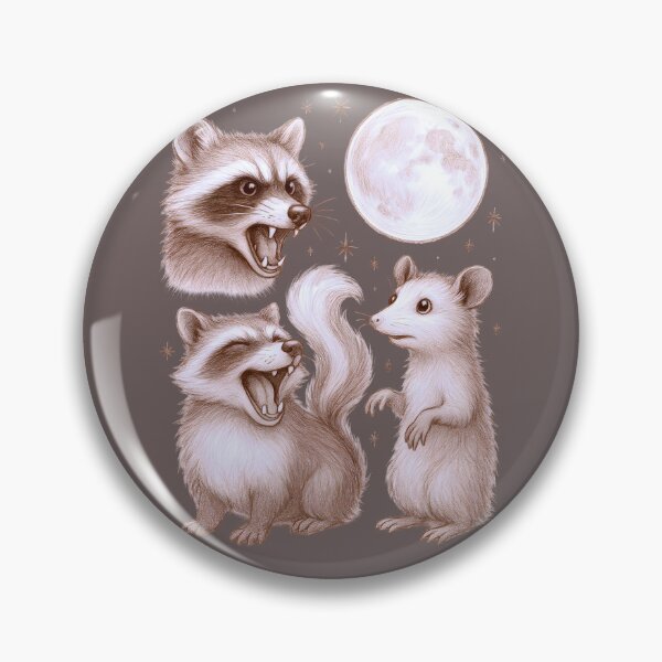 Item preview, Raccoons & Opossum Under Full Moon – Howlers designed and sold by MvuuStudio.
