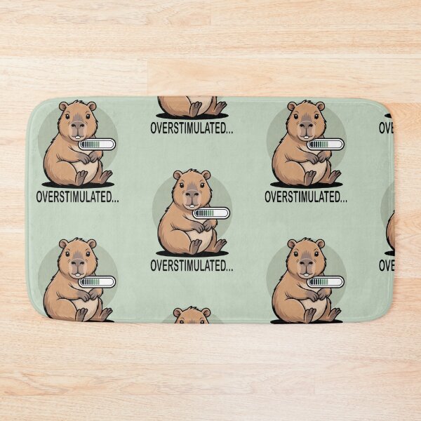 Item preview, Overstimulated… Capybara Loading (Cute Anxiety) designed and sold by Simplystik.