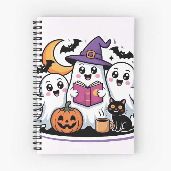 Item preview, Kawaii Ghost Book Club – Cute Halloween Sticker for Book Lovers designed and sold by Simplehue.