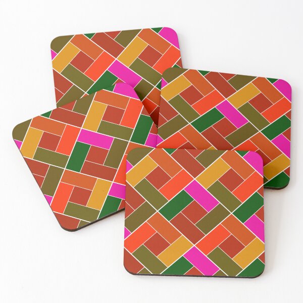 Item preview, Geometric patchwork plaid made of multicolored patches designed and sold by fuzzyfox.