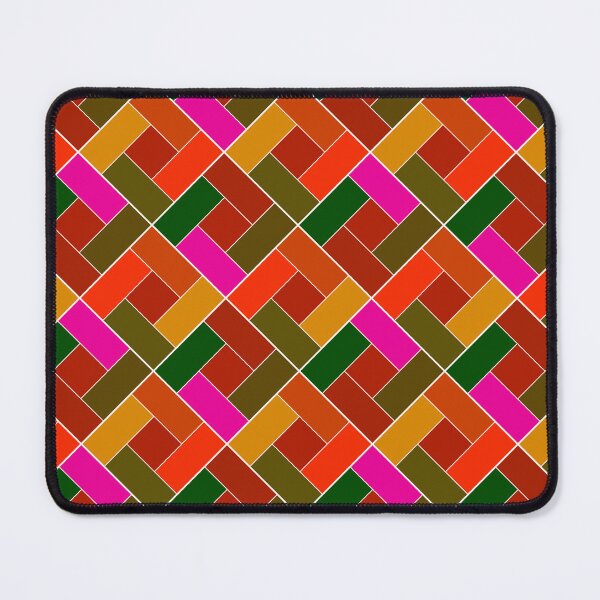 Item preview, Geometric patchwork plaid made of multicolored patches designed and sold by fuzzyfox.