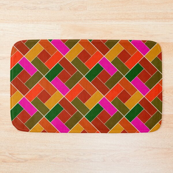 Item preview, Geometric patchwork plaid made of multicolored patches designed and sold by fuzzyfox.