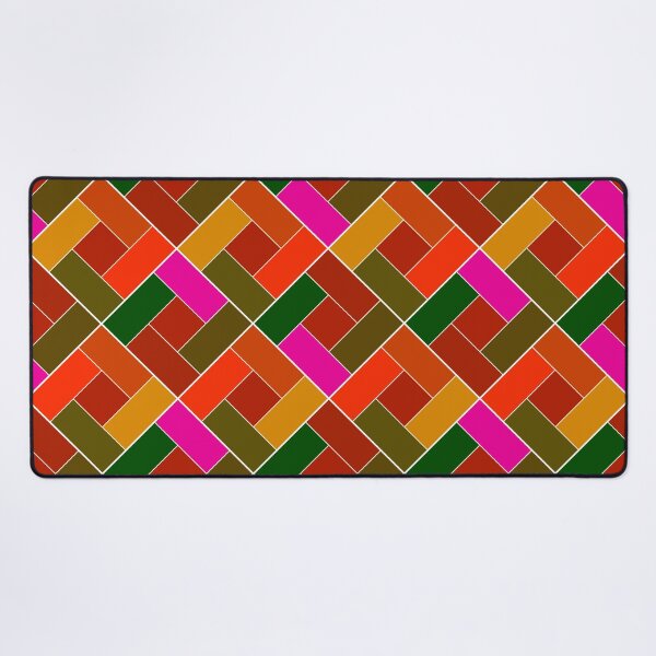 Item preview, Geometric patchwork plaid made of multicolored patches designed and sold by fuzzyfox.