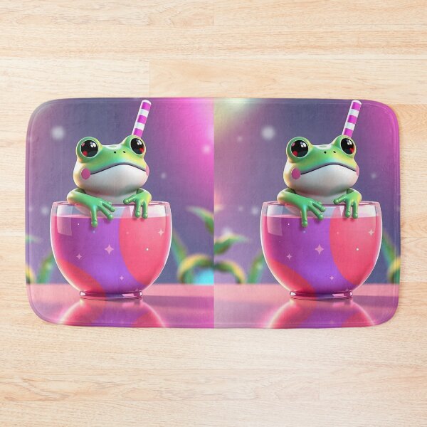 Item preview, Kawaii Frog Bubble Tea Sticker – Cute Pastel Aesthetic Boba Frog Art designed and sold by Tiwtiws.