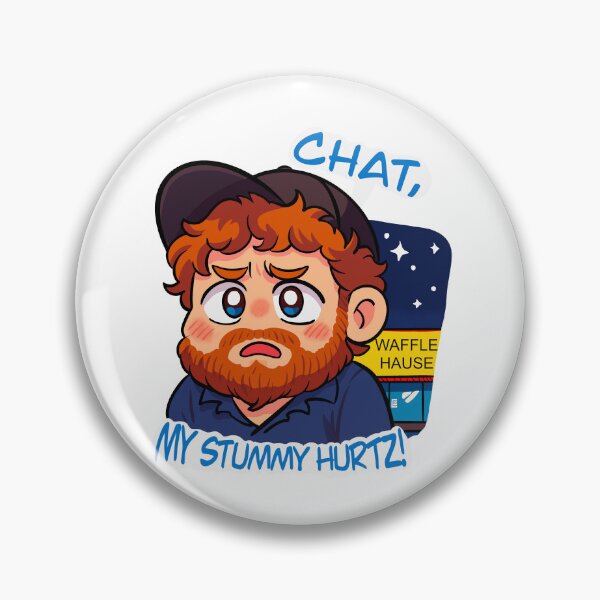 Item preview, CaseOh Waffle Hause Sticker Design "Chat, My Stummy Hurtz!" designed and sold by Fresh Oshi Pressed.