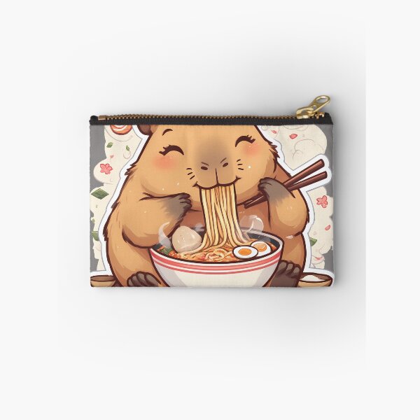 Artikelvorschau, Süßes Capybara, das Ramen und Boba isst | Kawaii Animal Food Art Design entworfen und verkauft von JonHale.