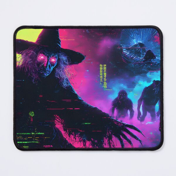 Item preview, Neon Vaporwave Witch with Monsters | Retro 80s Horror Aesthetic designed and sold by JonHale.