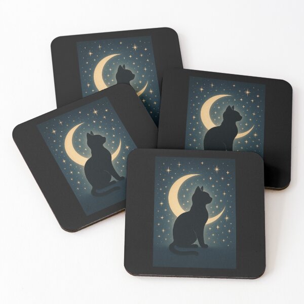 Item preview, "Celestial Cat Moon Stars - Mystical Pet Art" designed and sold by Striklet.