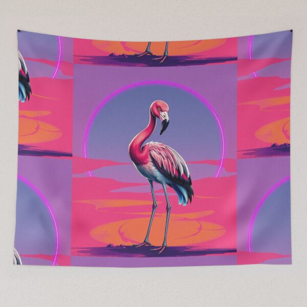 Item preview, 80s Retro Flamingo Poker Face designed and sold by Tiwtiws.