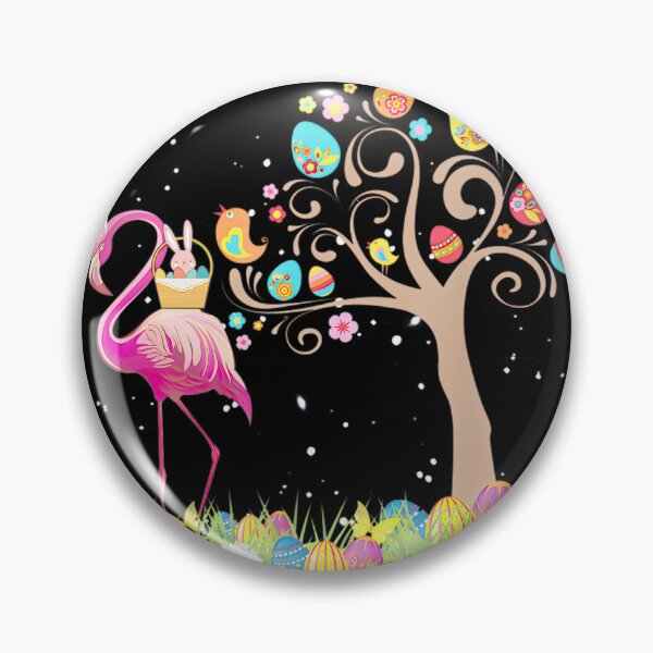 Item preview, Whimsical Easter Flamingo Bunny Ears & Egg Tree Design designed and sold by LeannaCastej.