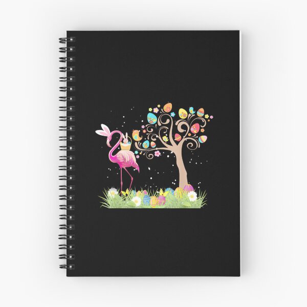 Item preview, Whimsical Easter Flamingo Bunny Ears & Egg Tree Design designed and sold by LeannaCastej.