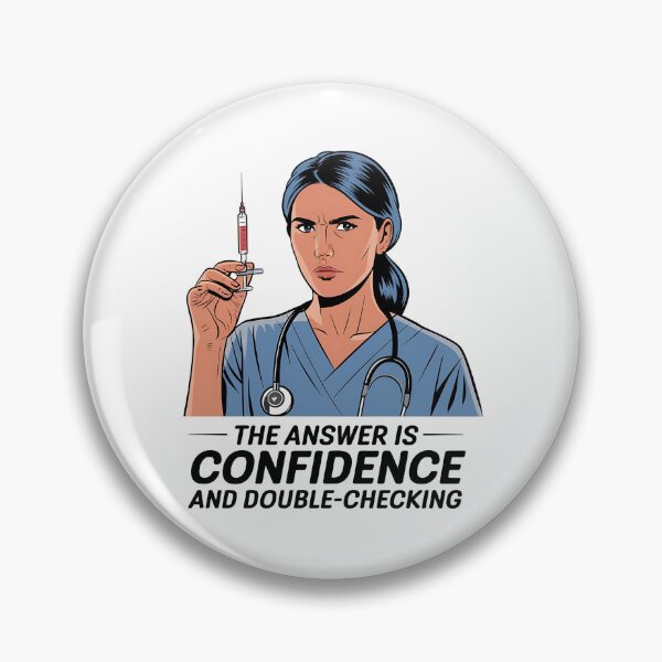 Item preview, Student Nurse Clinical Rotation Humor | The Answer is Confidence and Double-Checking | Nursing School Life designed and sold by CuteDesignables.
