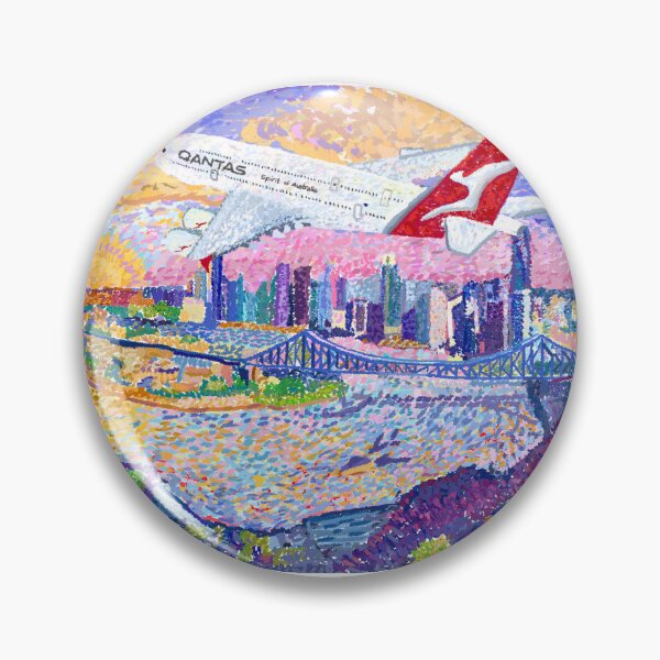 Item preview, Qantas A380 flying over Brisbane city ft Story Bridge   designed and sold by Toby Evans.